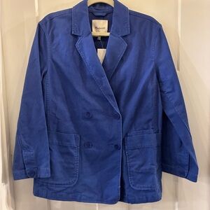 Madewell Royal Blue Double-Breasted Blazer